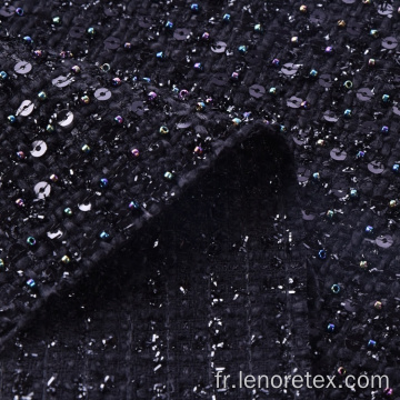 Tissu Tweed Paillettes métallisée métallique tissé 100% polyester
